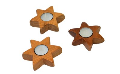 Holzsterne Teelichter
