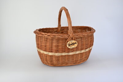 Geflochtener Einkaufskorb mit Querbügel