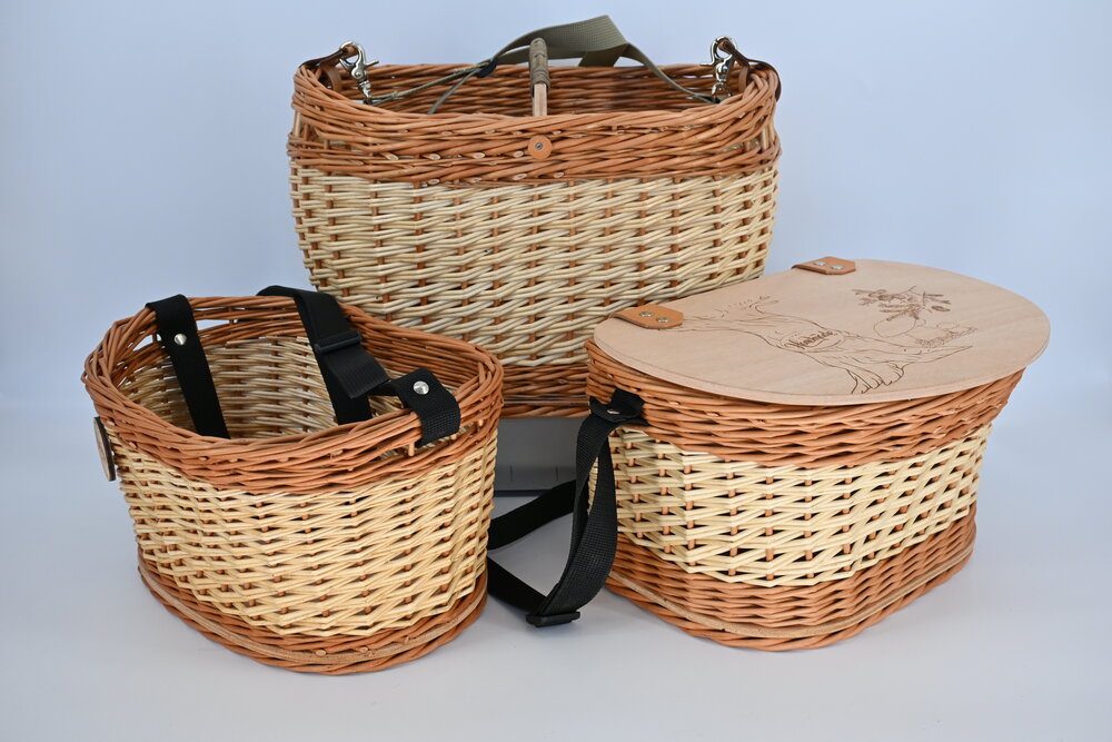 Pilzkörbe mit gelochtem Holzboden