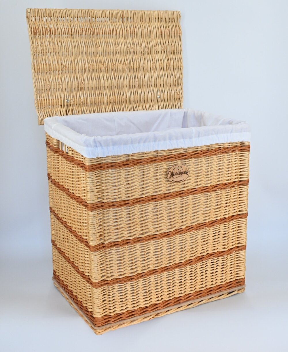 Handgeflochtener W&auml;schekorb eckig